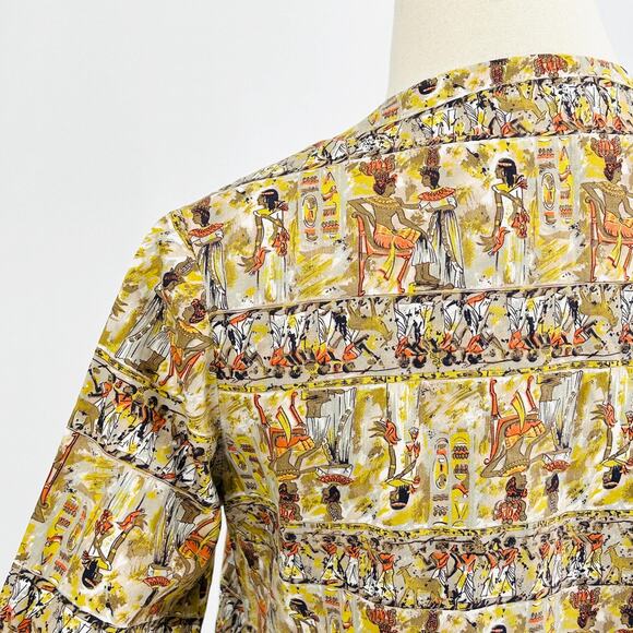50s Sunny South Fashions Ancient Egyptian Print Light Weight Cropped Blazer - Picture 6 of 8
